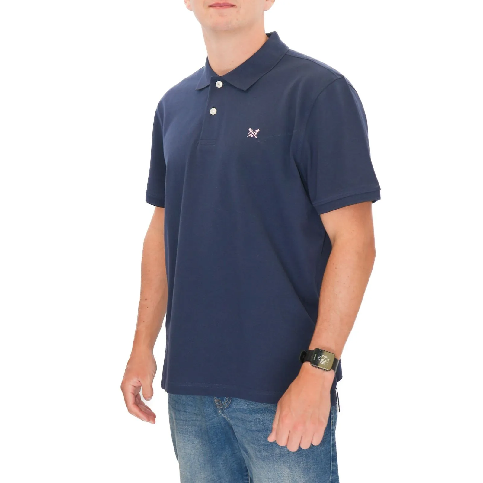 Crew Clothing Polo Shirt Classic Pique Cotton Navy