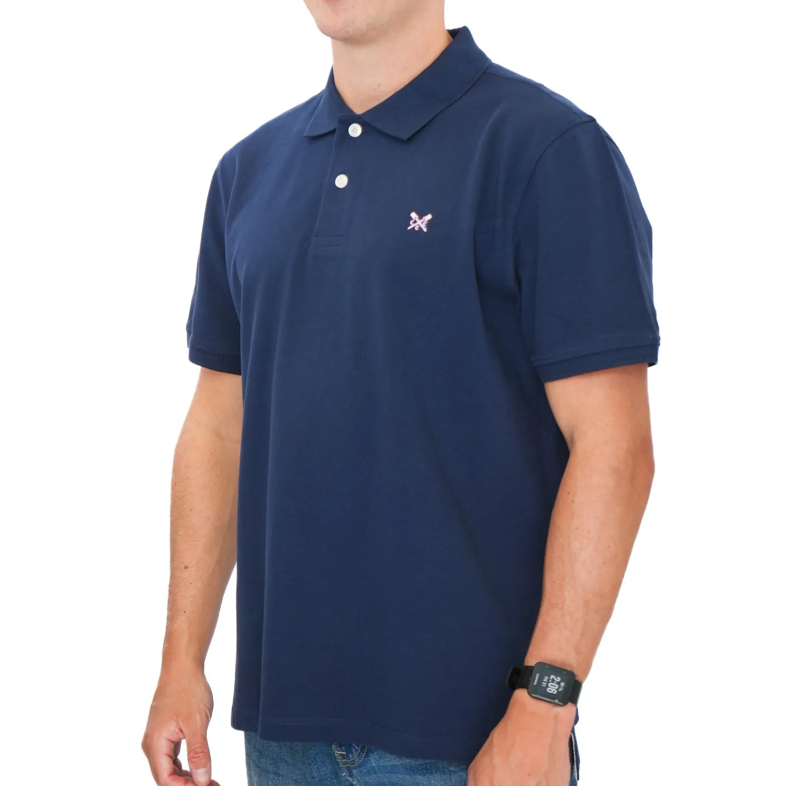 Crew Clothing Polo Shirt Classic Pique Cotton Navy