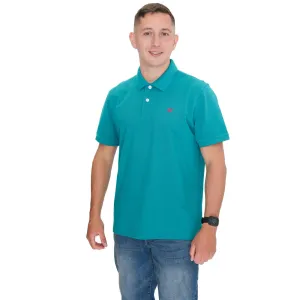 Crew Clothing Polo Shirt Classic Pique Cotton Turquoise Green