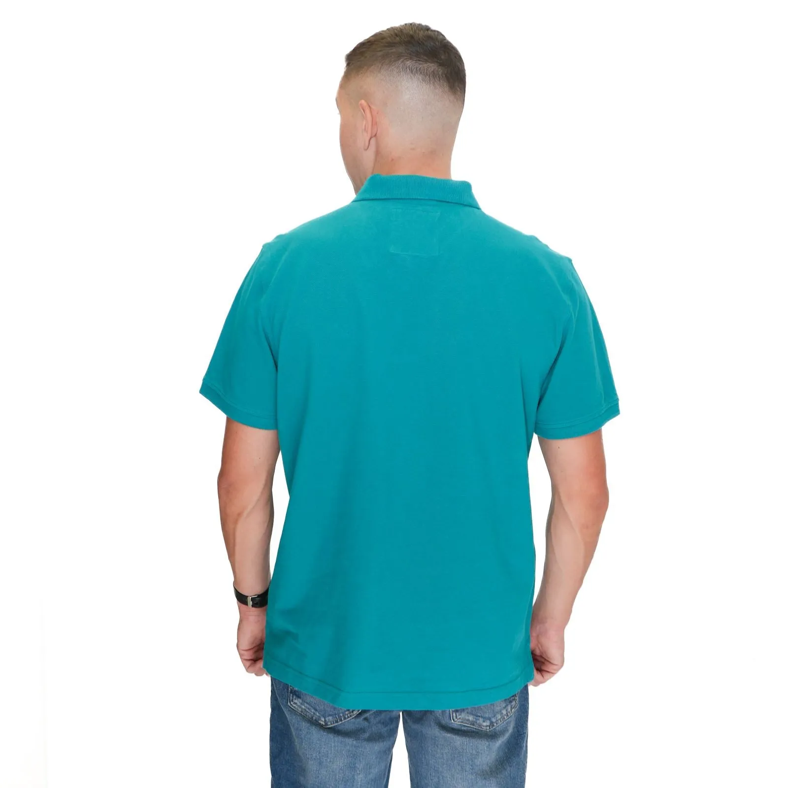 Crew Clothing Polo Shirt Classic Pique Cotton Turquoise Green