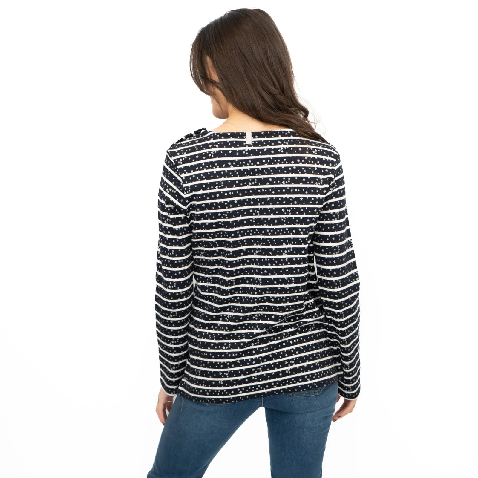Crew Clothing Womens Navy Top Ultimate Breton Stripe Stars