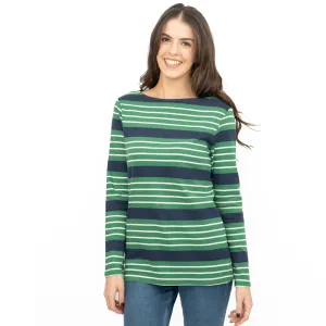 Crew Clothing Womens Top Ultimate Breton Stripe Green