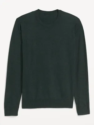 Crew-Neck Cotton-Blend Sweater for Men - Green Old-Navy