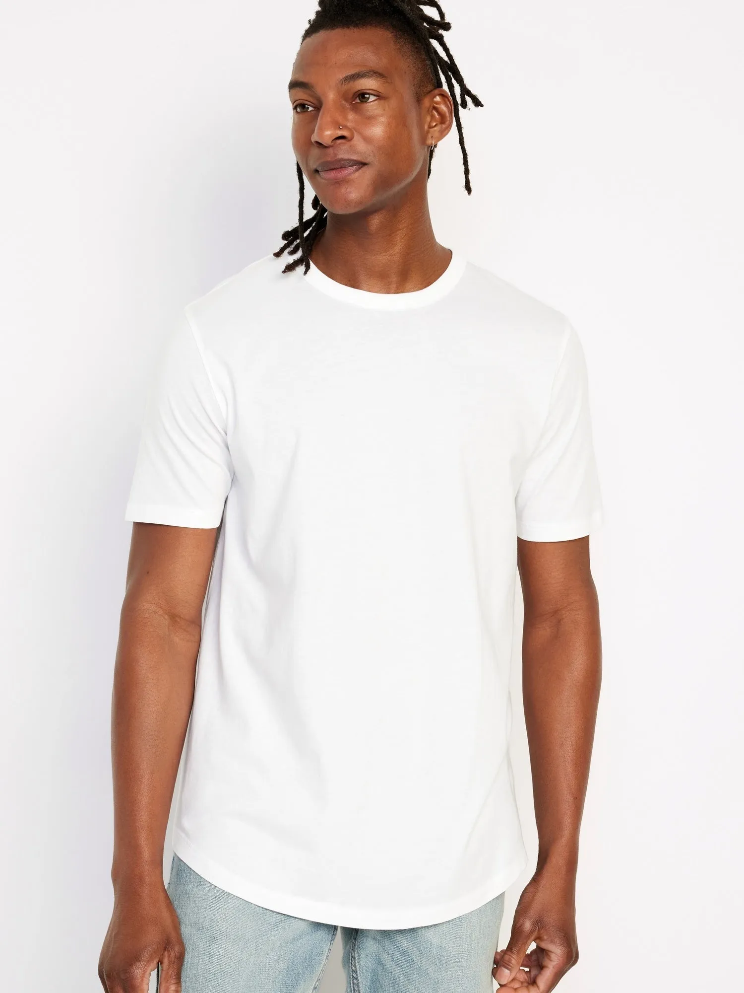 Curved-Hem T-Shirt for Men