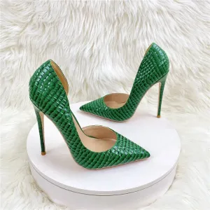 Dark Green Checkered High Heels Anna Kay Co