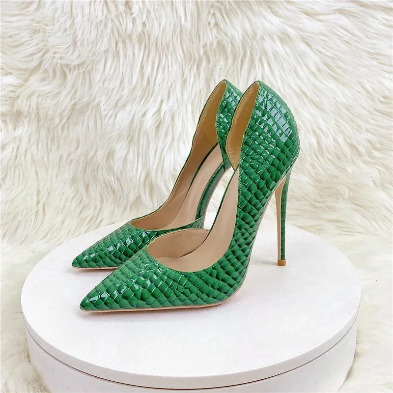 Dark Green Checkered High Heels Anna Kay Co
