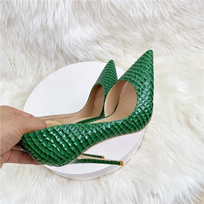 Dark Green Checkered High Heels Anna Kay Co