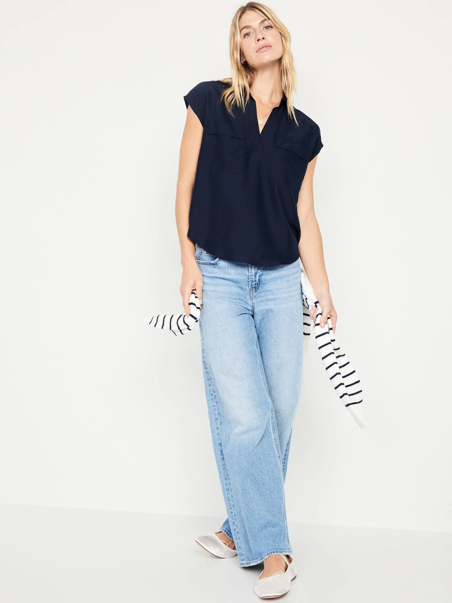 Dolman-Sleeve Utility Top for Women