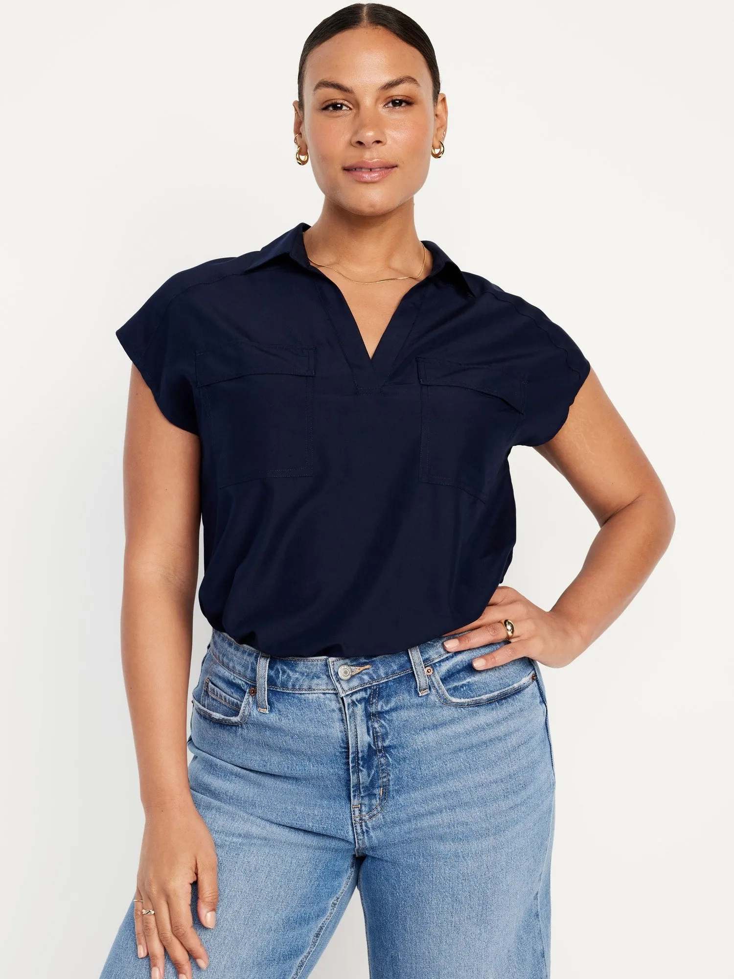 Dolman-Sleeve Utility Top for Women