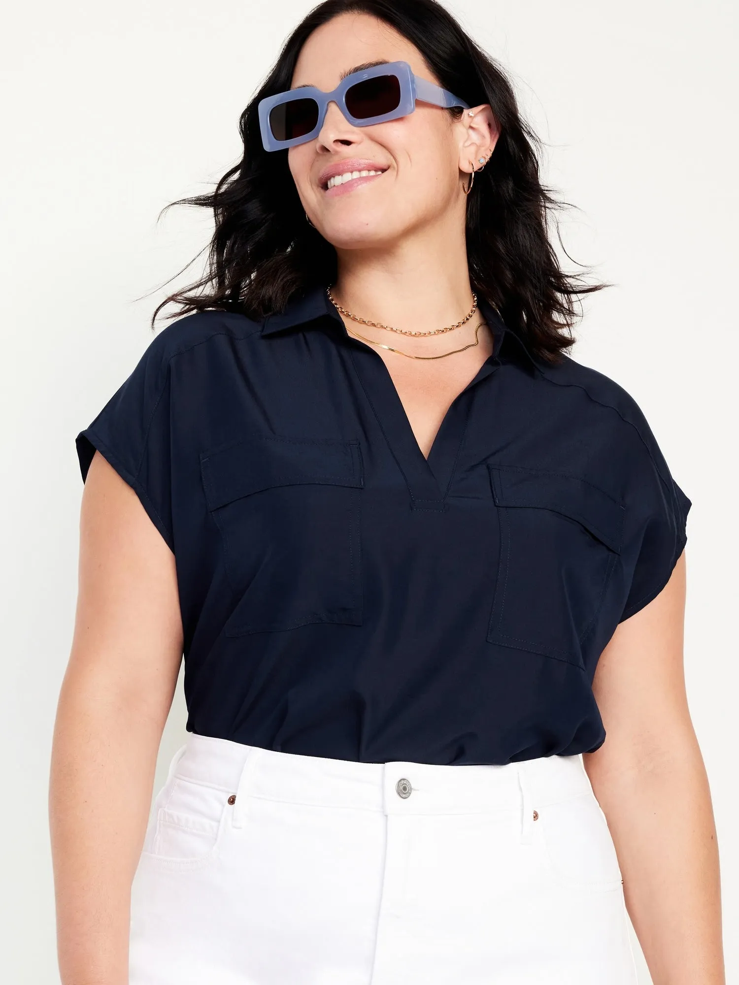 Dolman-Sleeve Utility Top for Women
