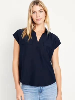 Dolman-Sleeve Utility Top for Women