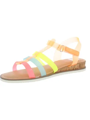 Dula Girls Open Toe Flat Ankle Strap