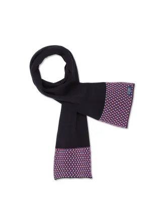 Echarpe jacquard en laine - SAINT JAMES x Elyse (NAVY/MULTICO)