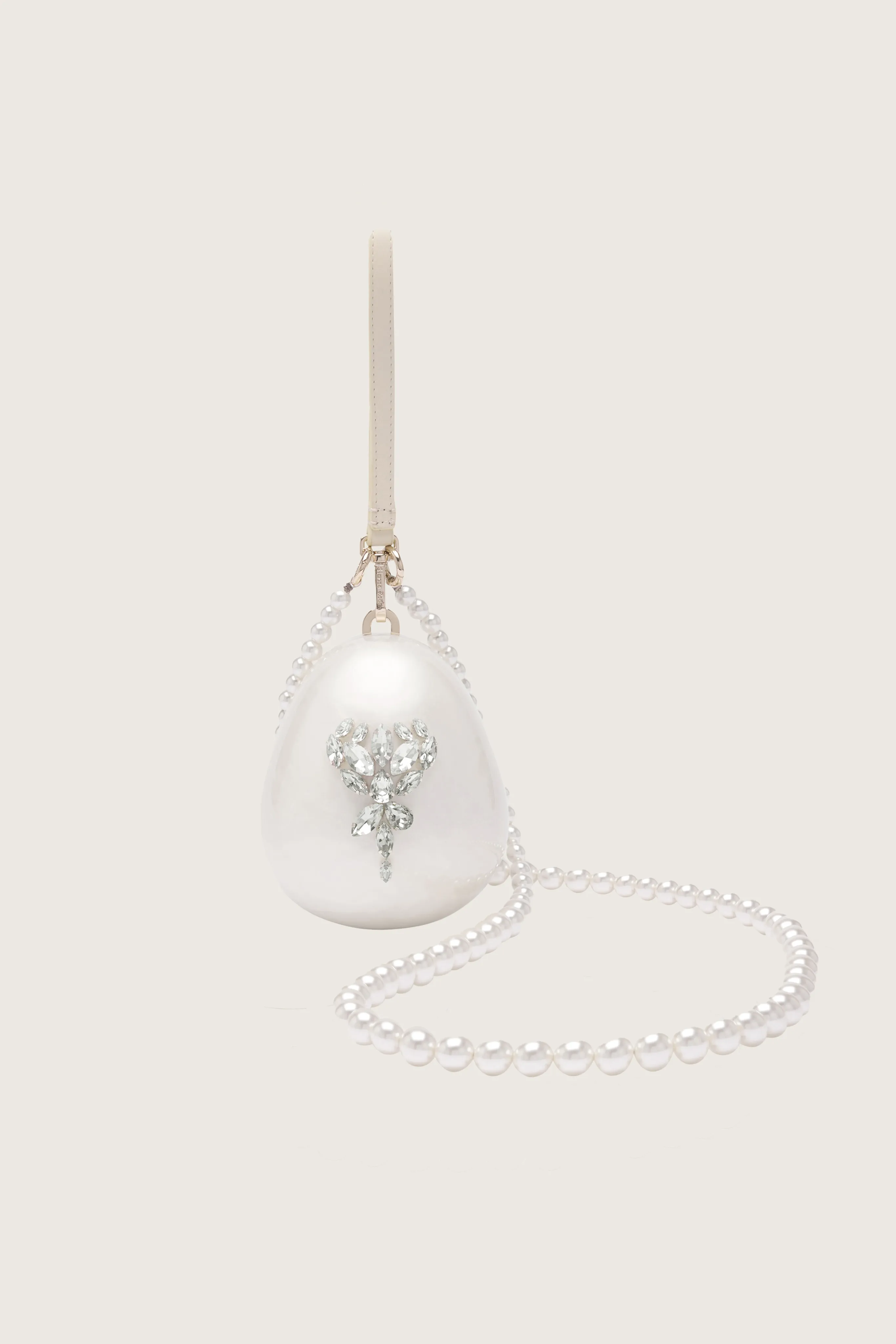 Embellished Flower Micro Pearl Egg Bag