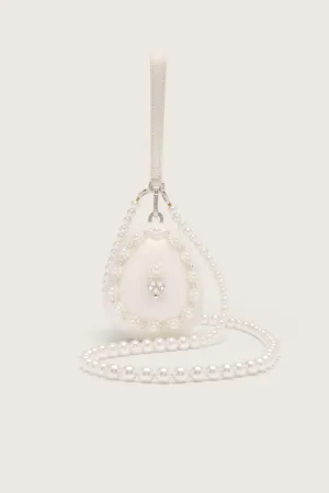 Embellished Micro Pearl Egg Bag
