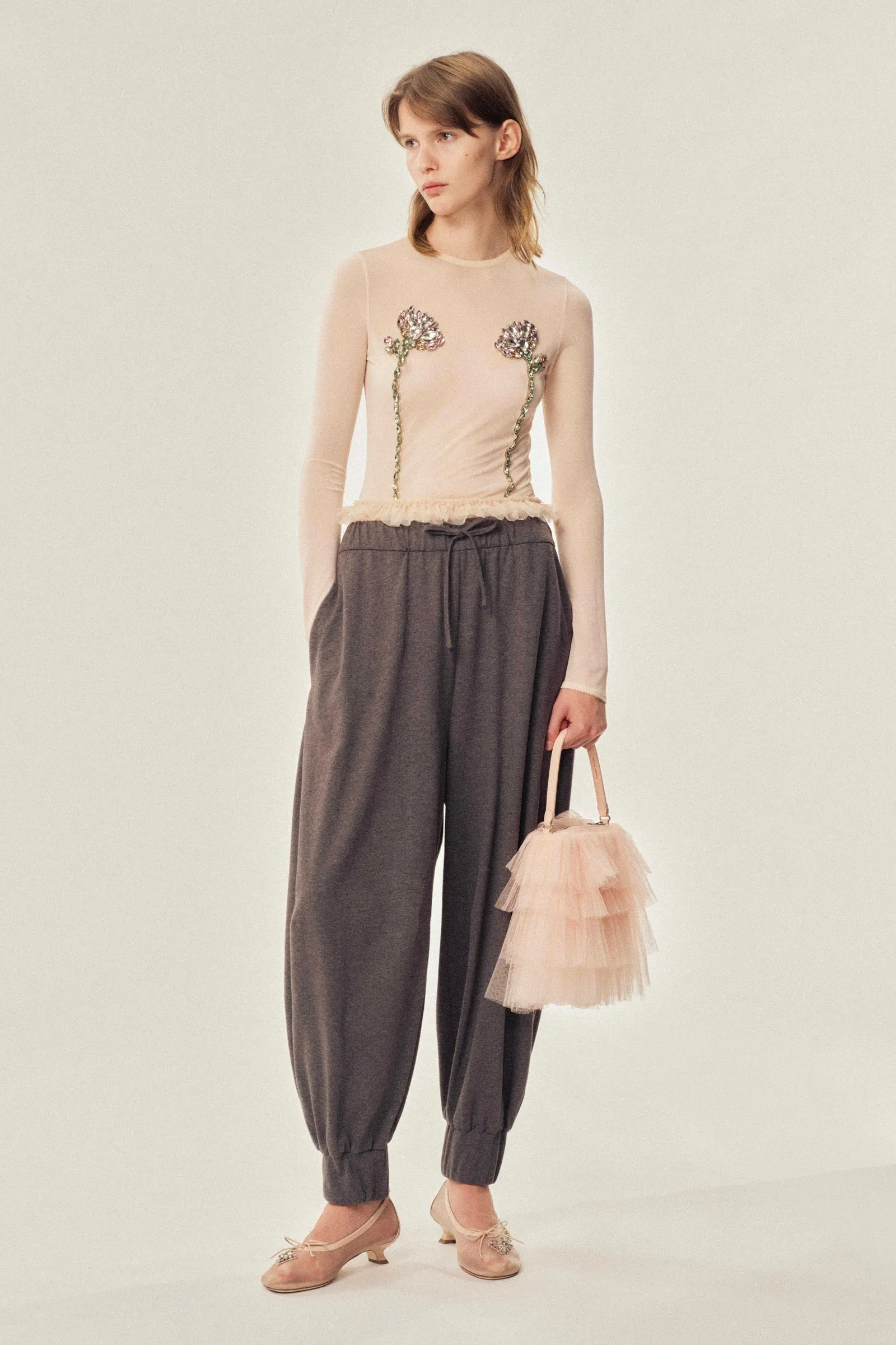 Exposed Frilly Brief Joggers
