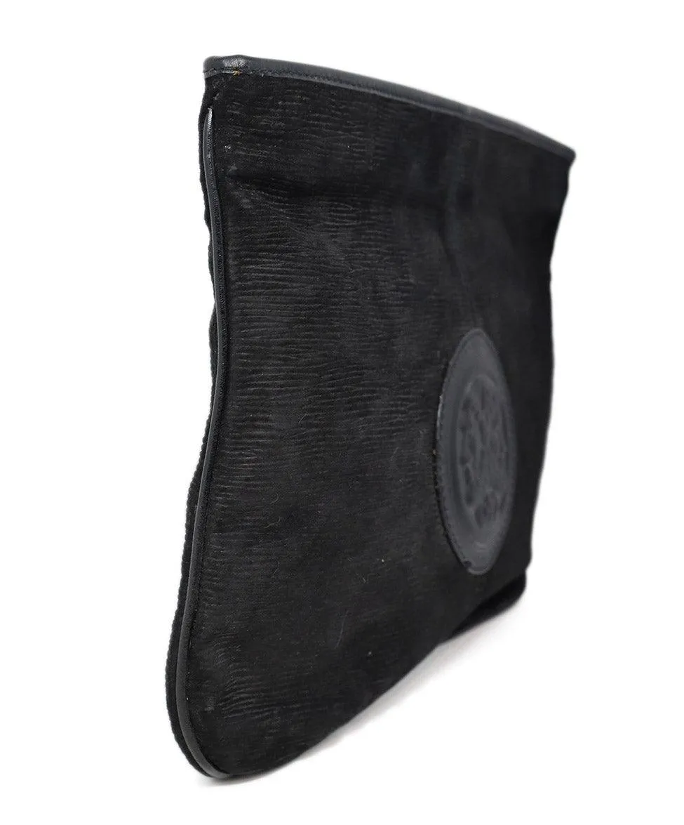 Fendi Vintage Black Suede Clutch