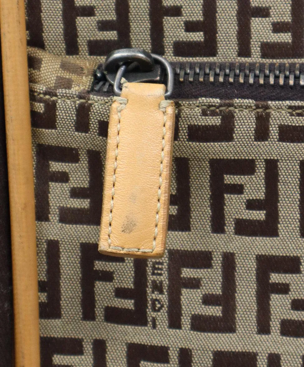 Fendi Vintage Logo Print Canvas & Leather Luggage