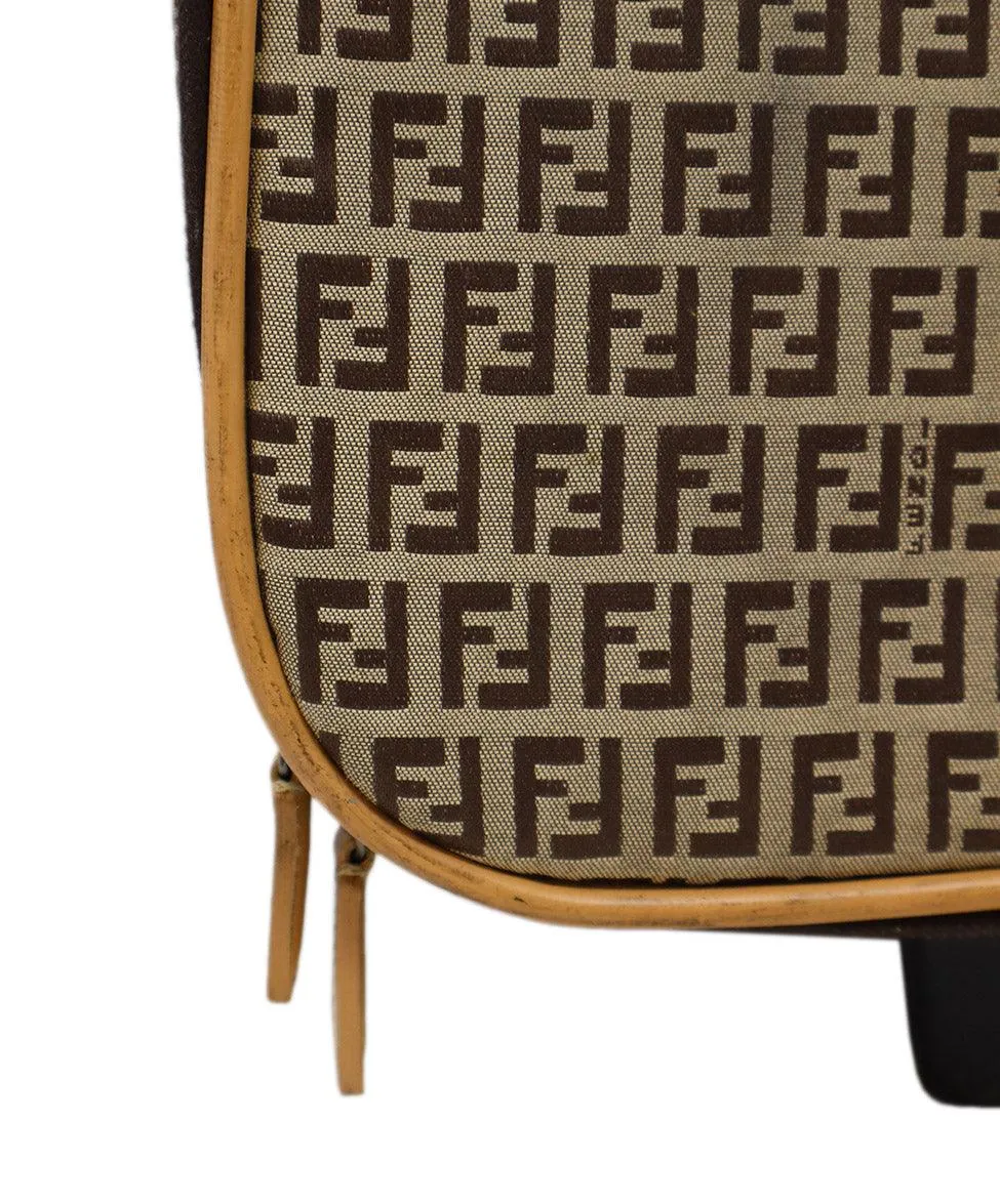 Fendi Vintage Logo Print Canvas & Leather Luggage