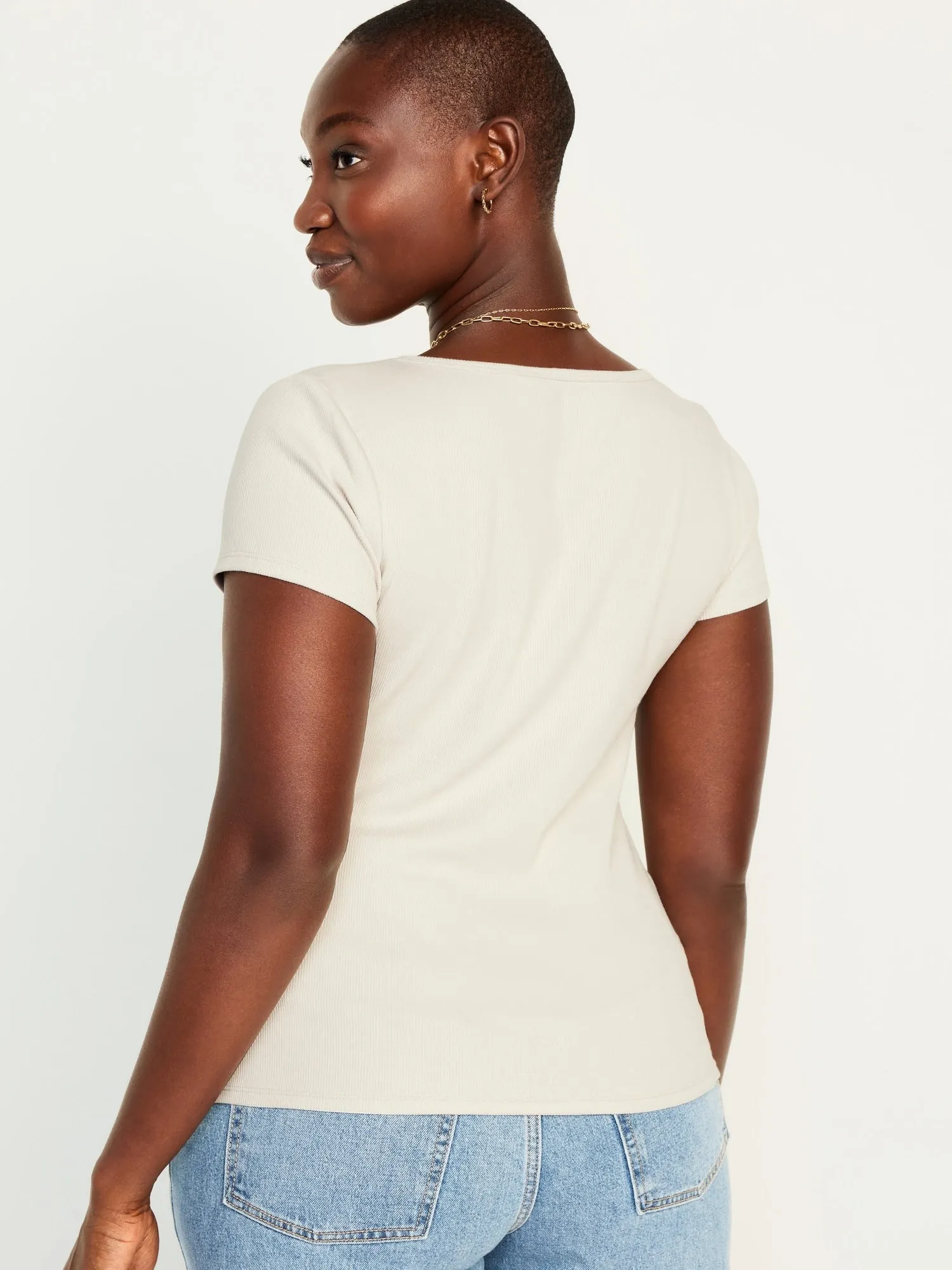 Fitted Rib-Knit T-Shirt for Women
