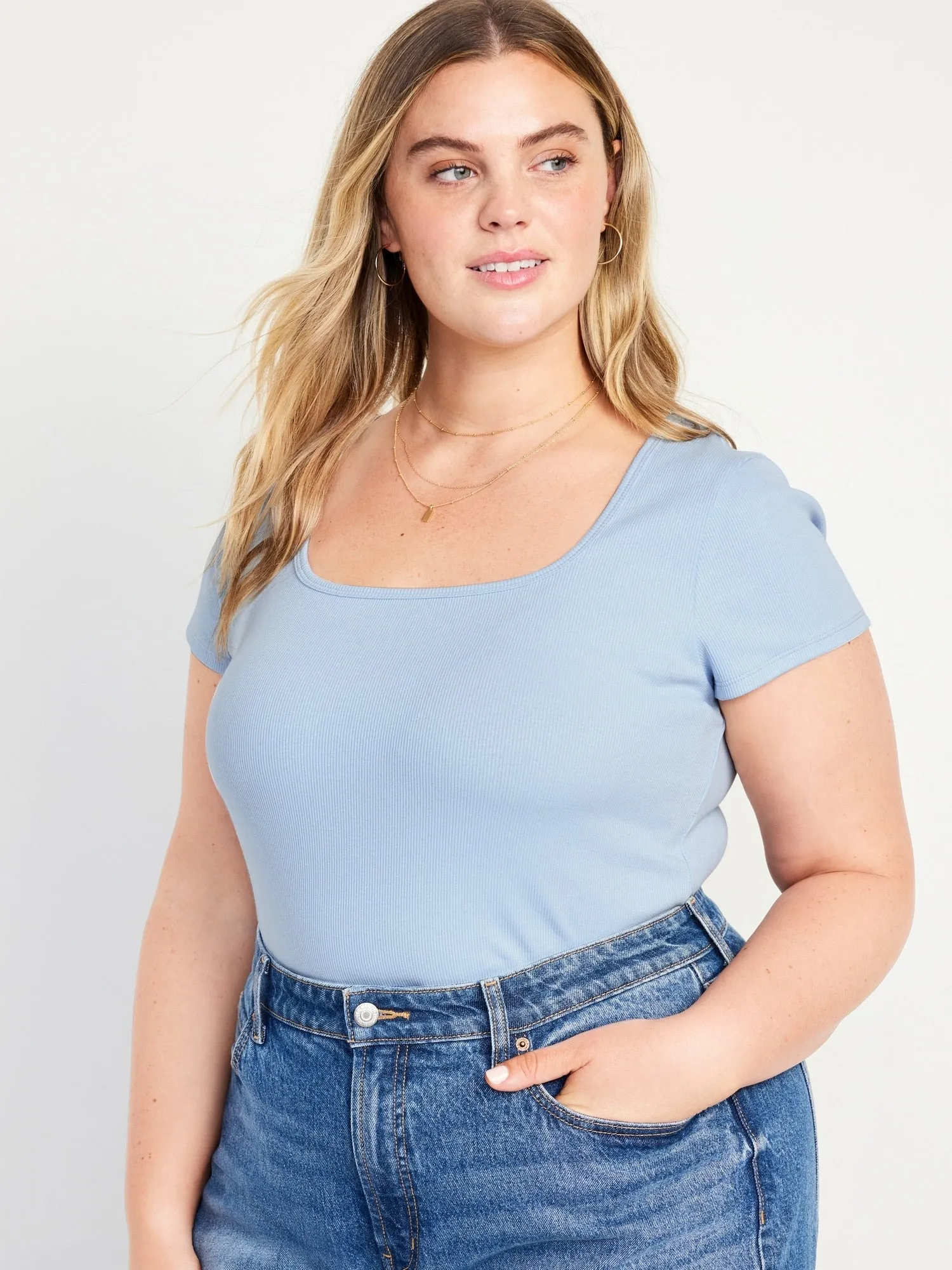 Fitted Rib-Knit T-Shirt for Women