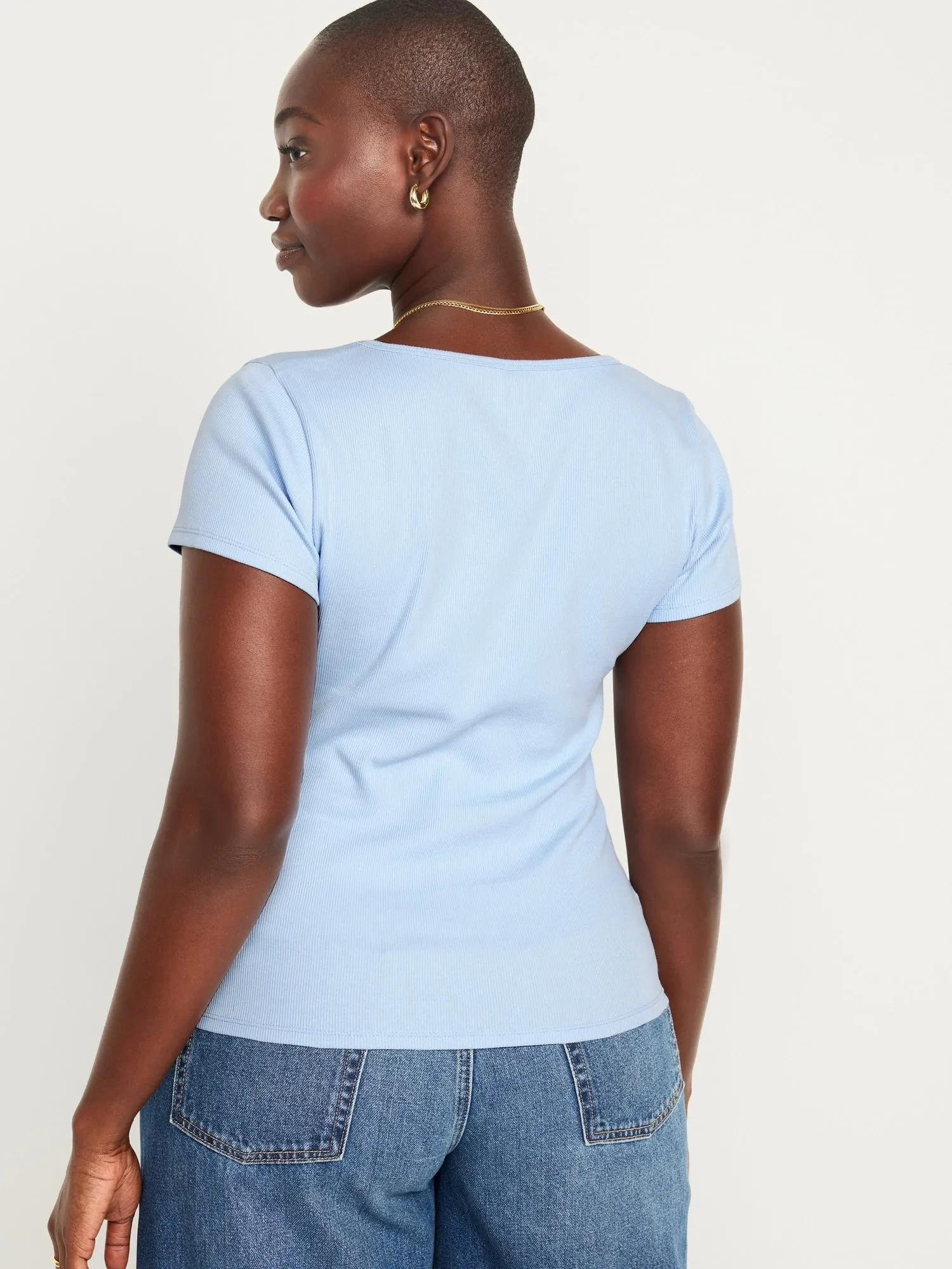 Fitted Rib-Knit T-Shirt for Women