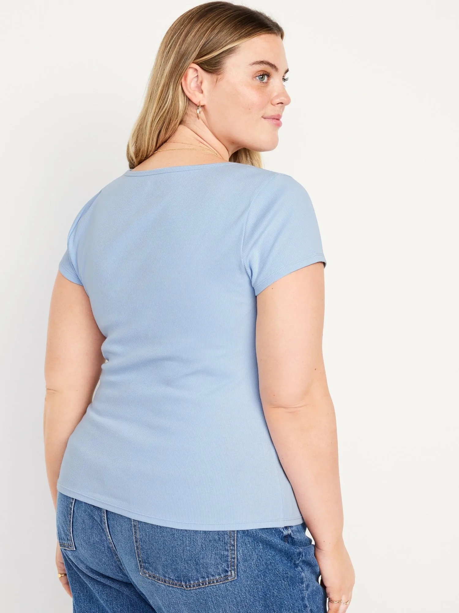 Fitted Rib-Knit T-Shirt for Women