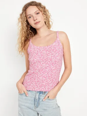 Fitted Rib-Knit Tank Top for Women