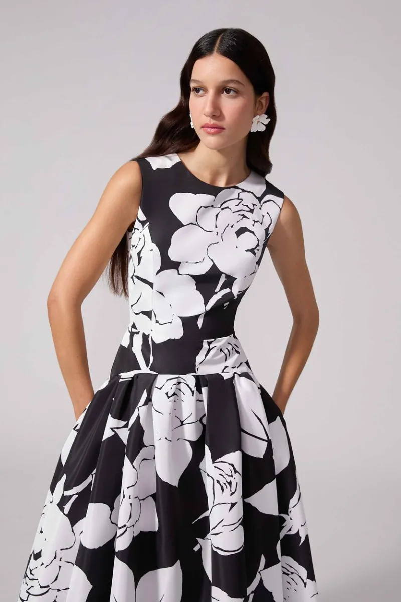 Floral-Print Midi Dress