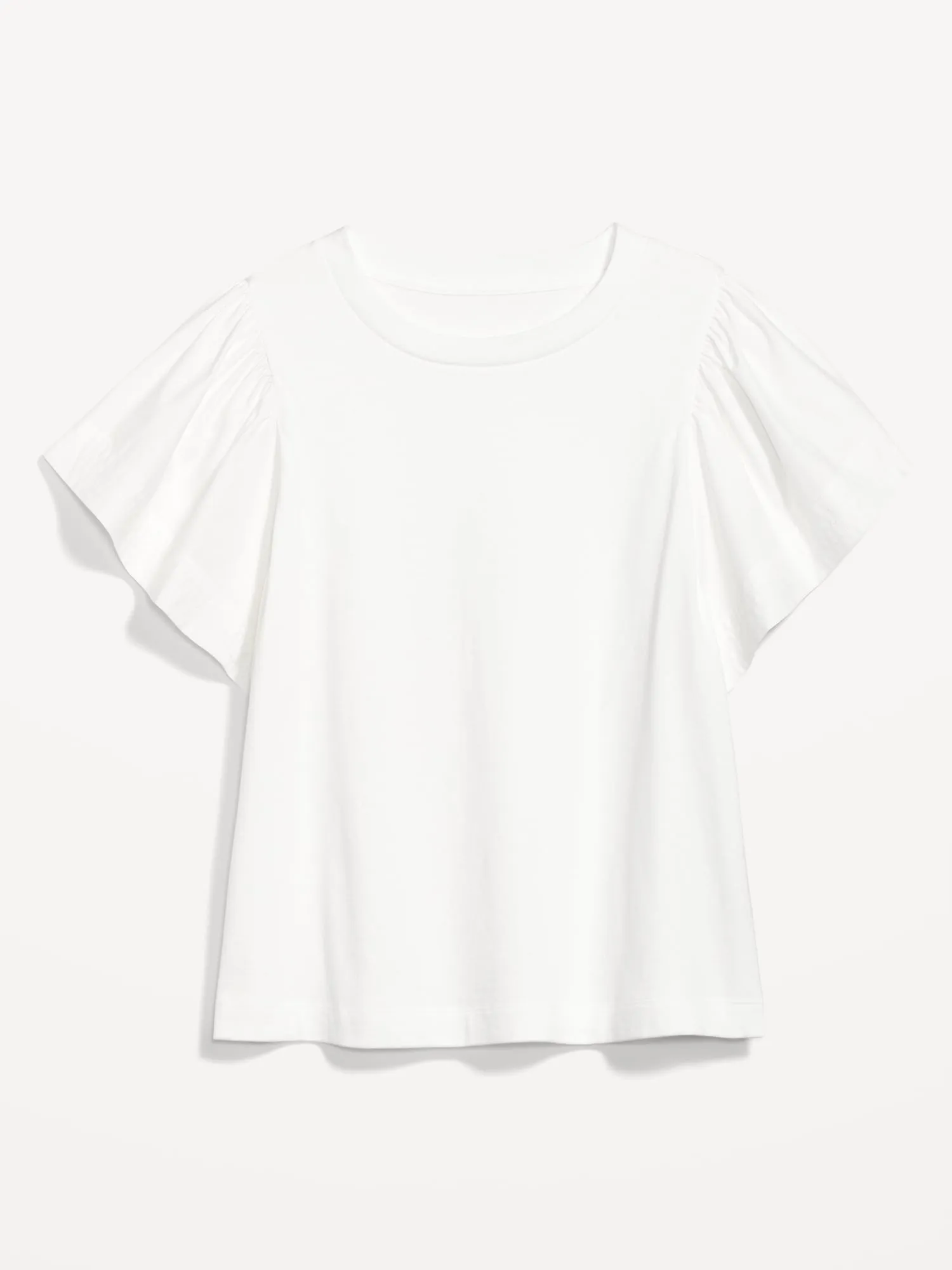 Flutter-Sleeve Combination Top for Women