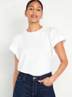 Flutter-Sleeve Combination Top for Women