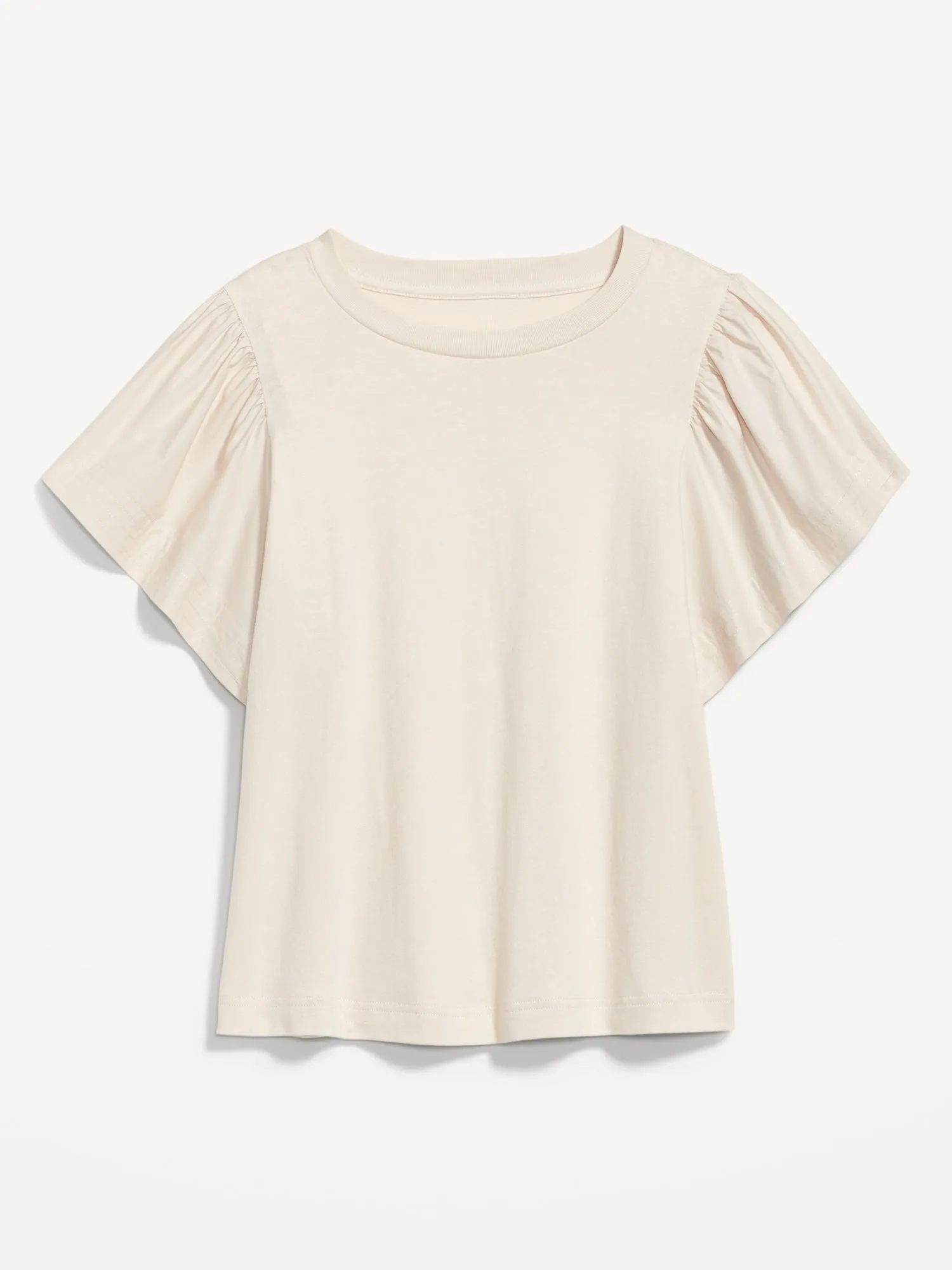 Flutter-Sleeve Combination Top for Women