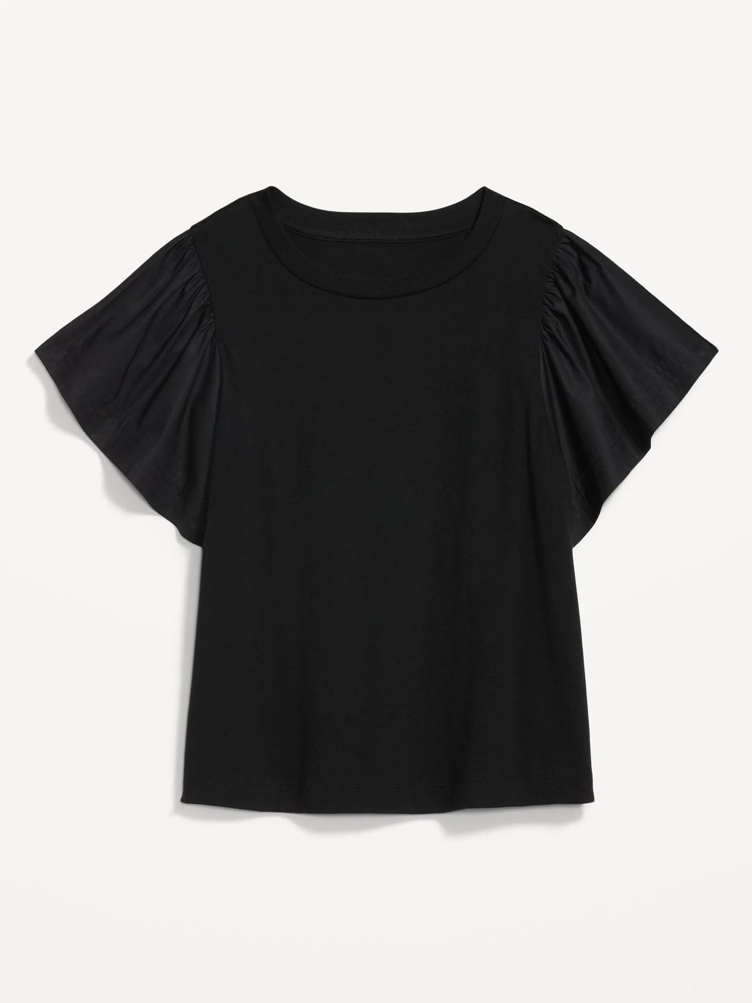 Flutter-Sleeve Combination Top for Women