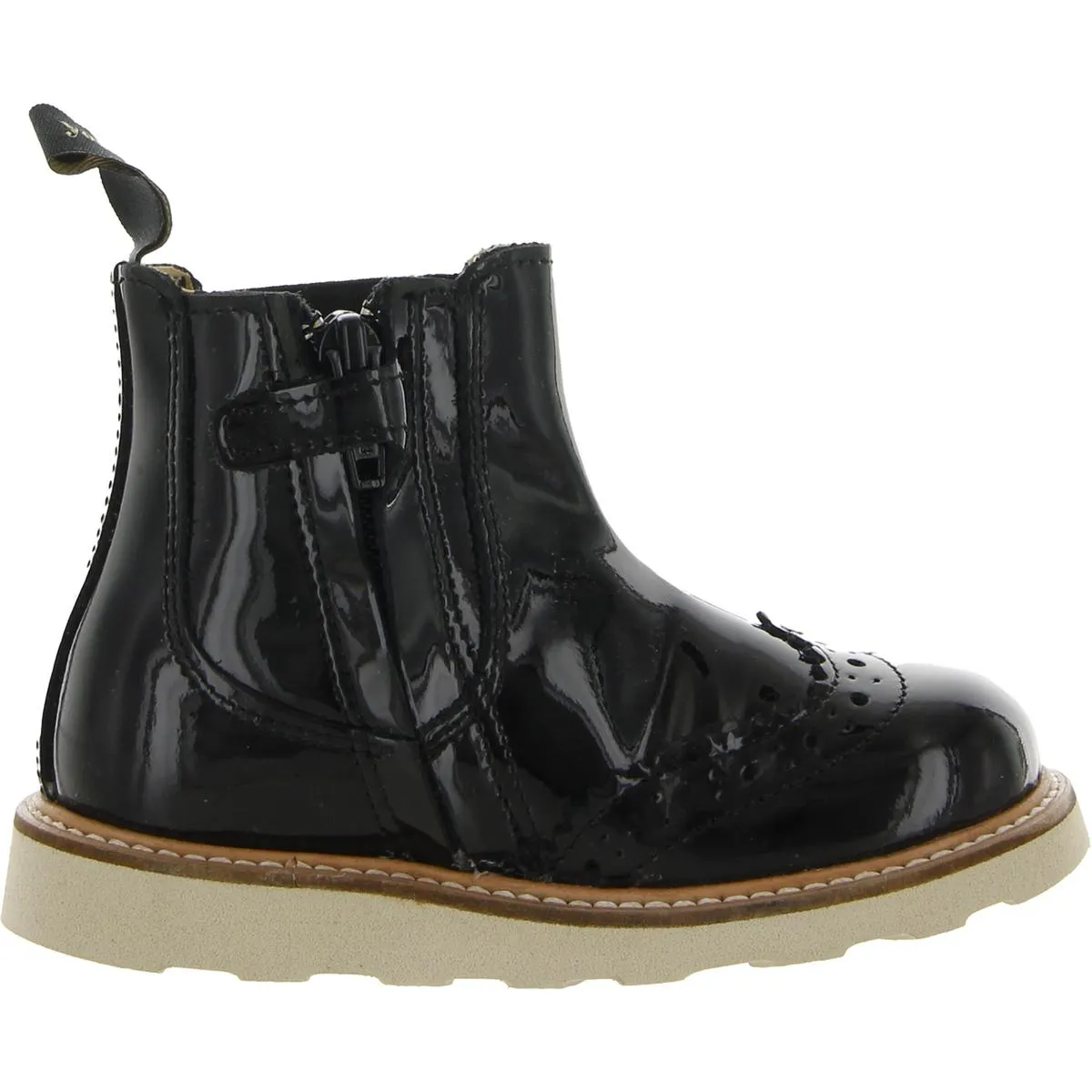 Francis Girls Patent Leather Pull On Chelsea Boots