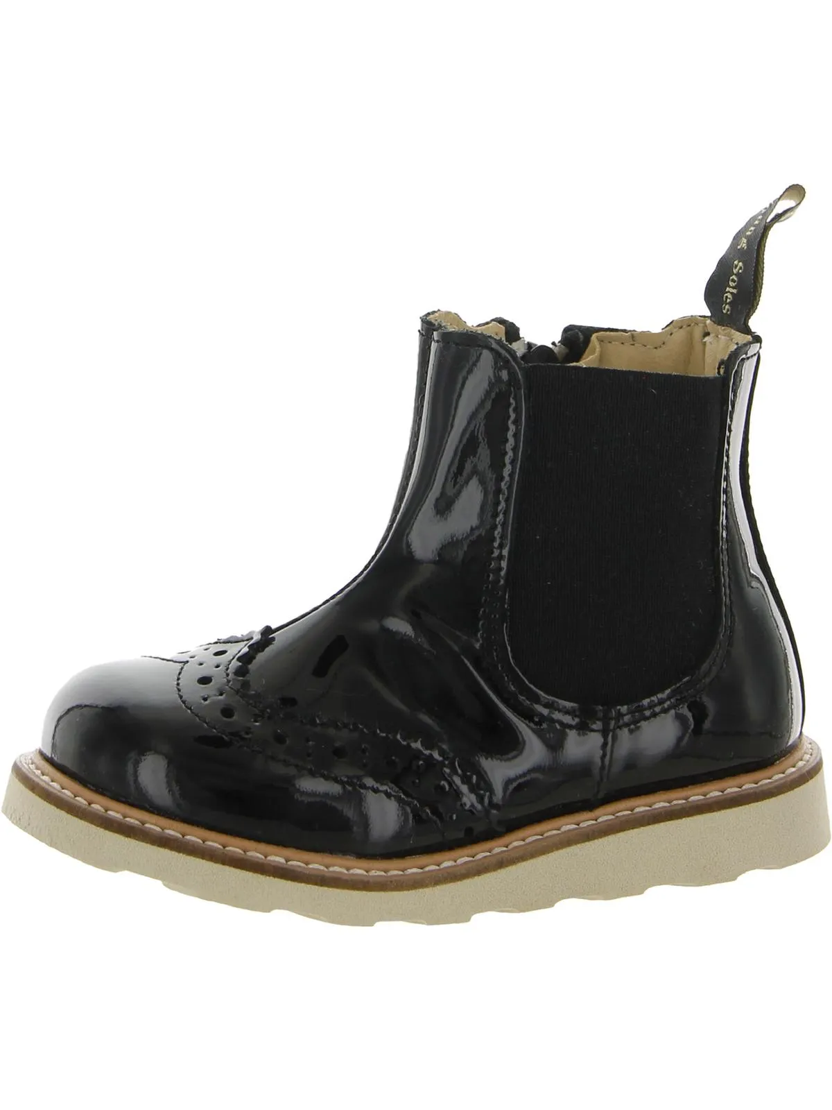Francis Girls Patent Leather Pull On Chelsea Boots