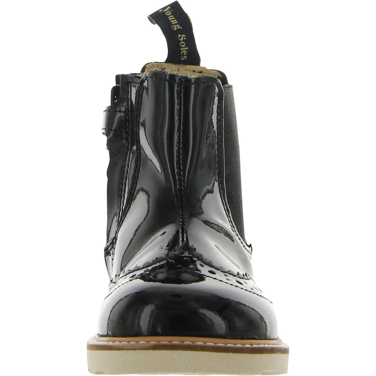 Francis Girls Patent Leather Pull On Chelsea Boots