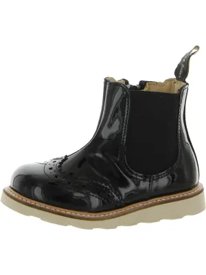 Francis Girls Patent Leather Pull On Chelsea Boots