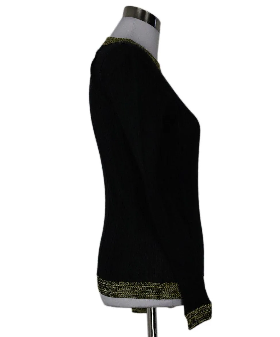 Ganni Black & Yellow Wool Sweater sz 2