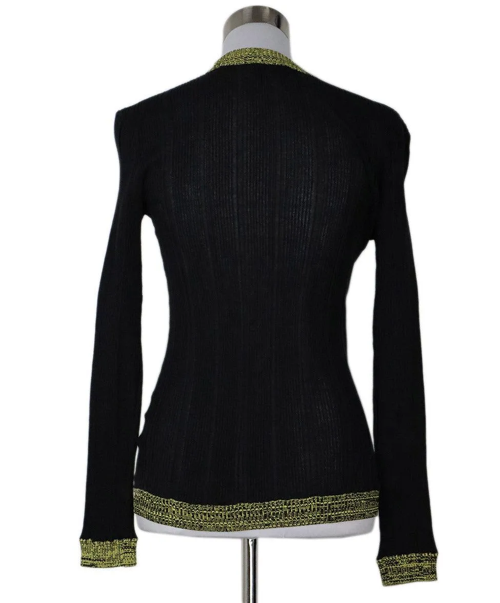 Ganni Black & Yellow Wool Sweater sz 2