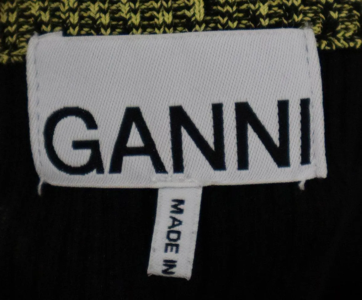 Ganni Black & Yellow Wool Sweater sz 2