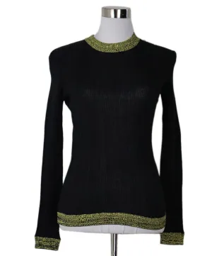 Ganni Black & Yellow Wool Sweater sz 2