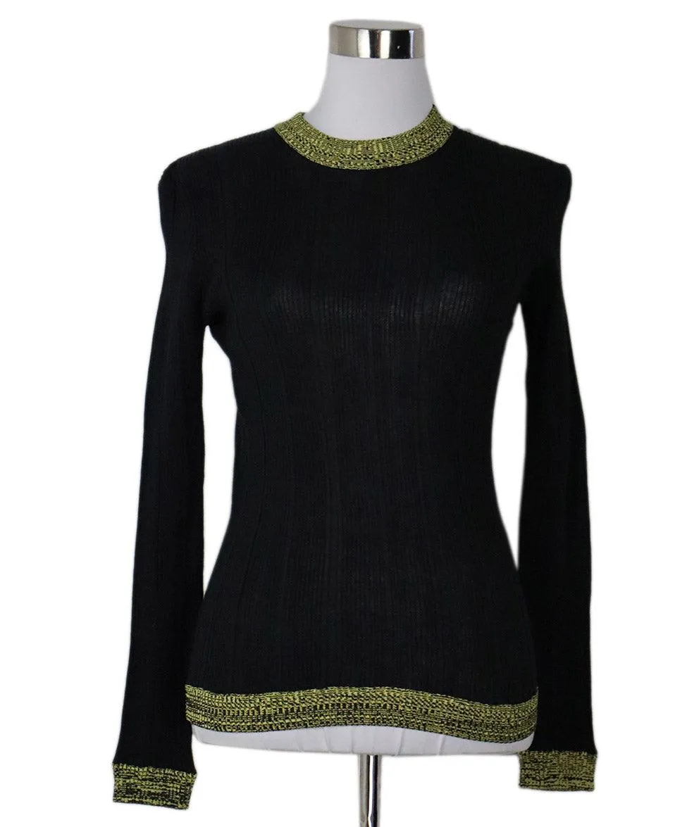 Ganni Black & Yellow Wool Sweater sz 2