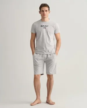 GANT SHIELD Mens Pajama T-Shirt Light Grey Melange