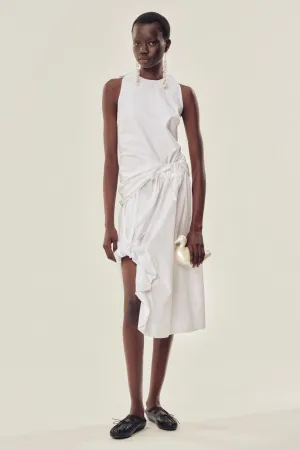 Gathered Slit Skirt