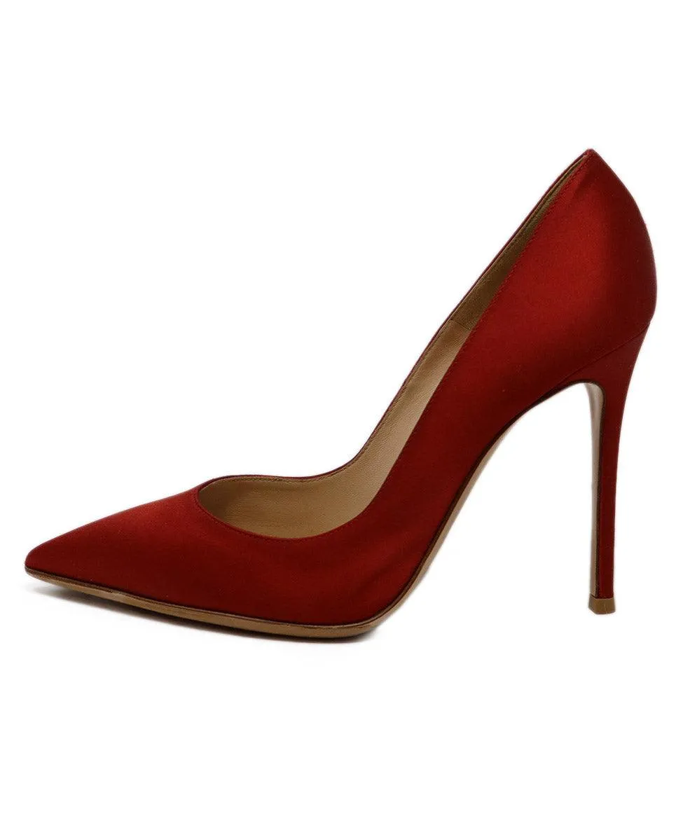 Gianvito Rossi Red Satin Heels sz 10