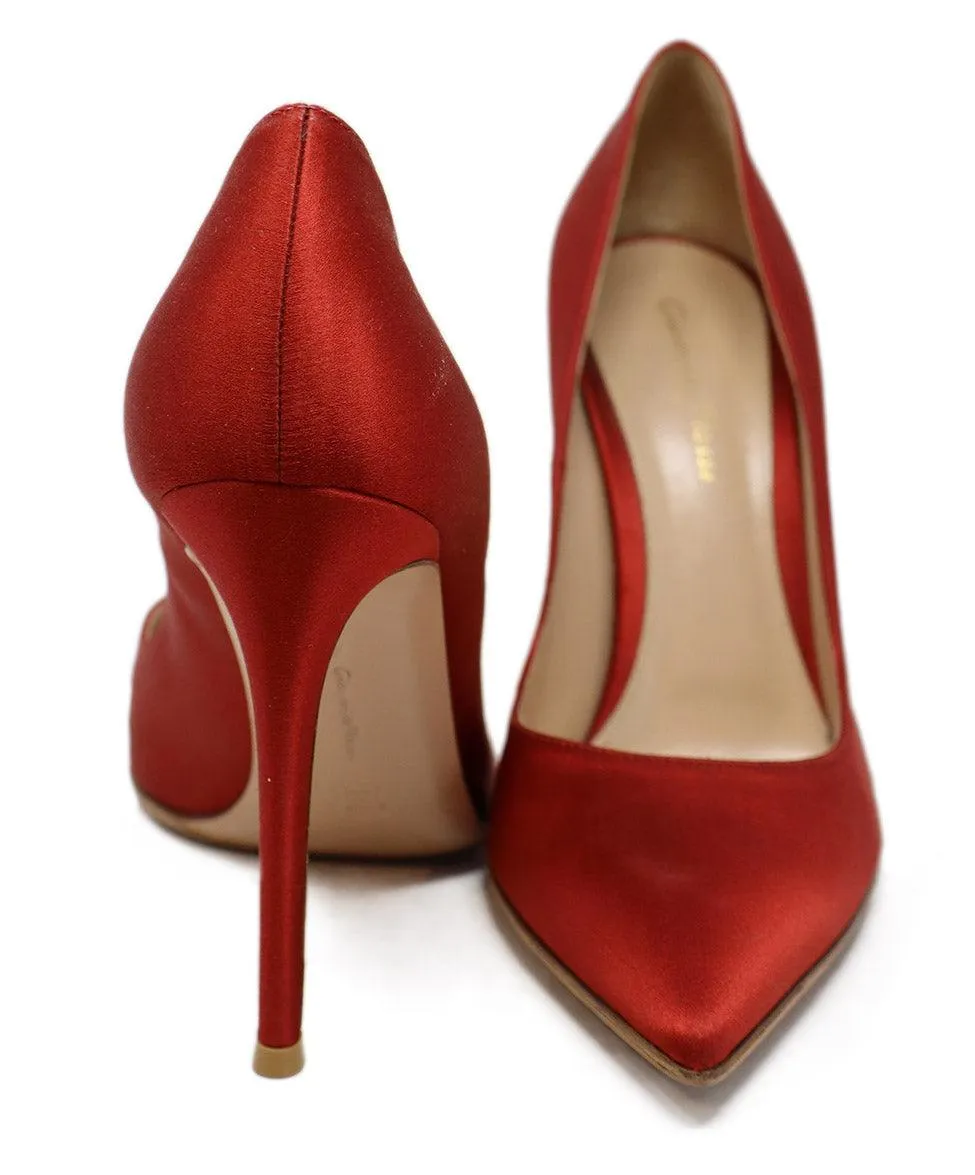 Gianvito Rossi Red Satin Heels sz 10