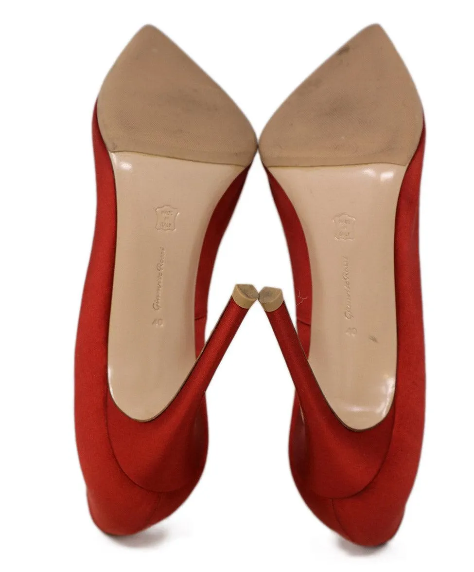 Gianvito Rossi Red Satin Heels sz 10