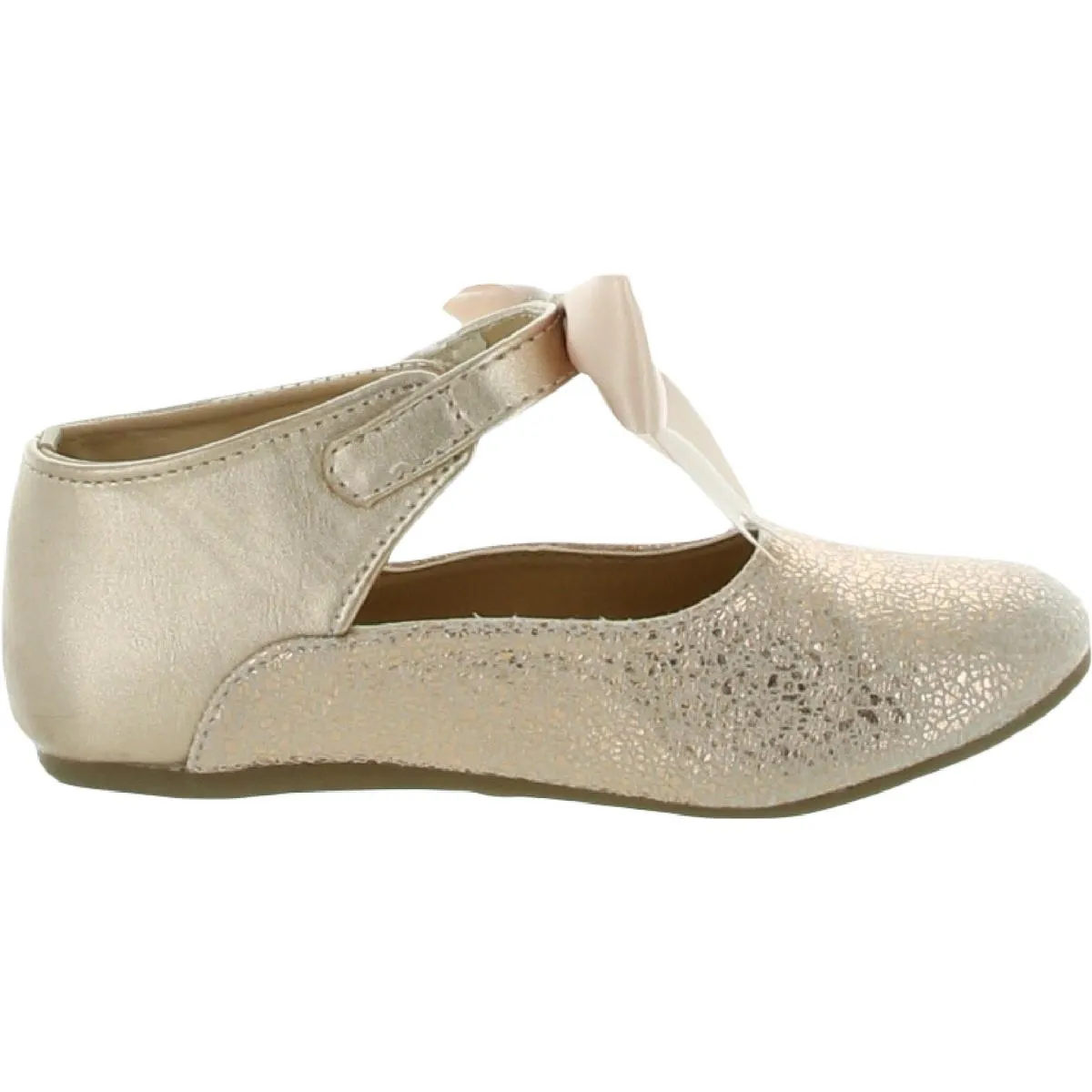 Girls Bow Metallic Ballet Flats