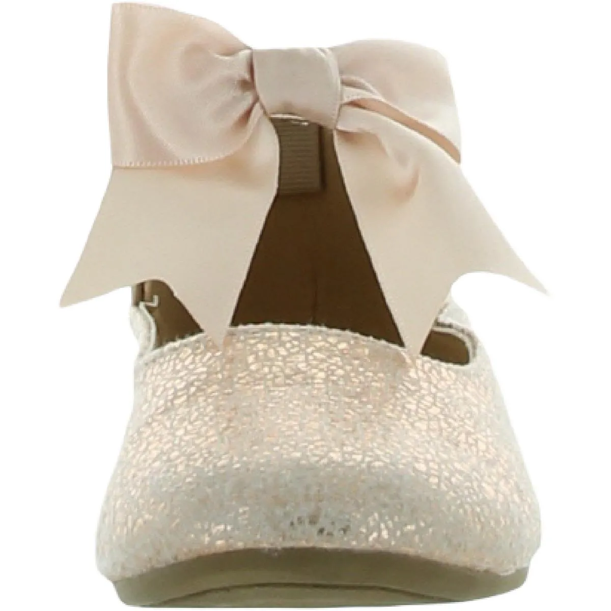 Girls Bow Metallic Ballet Flats