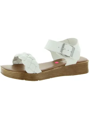 Girls Braided Open Toe Wedge Sandals